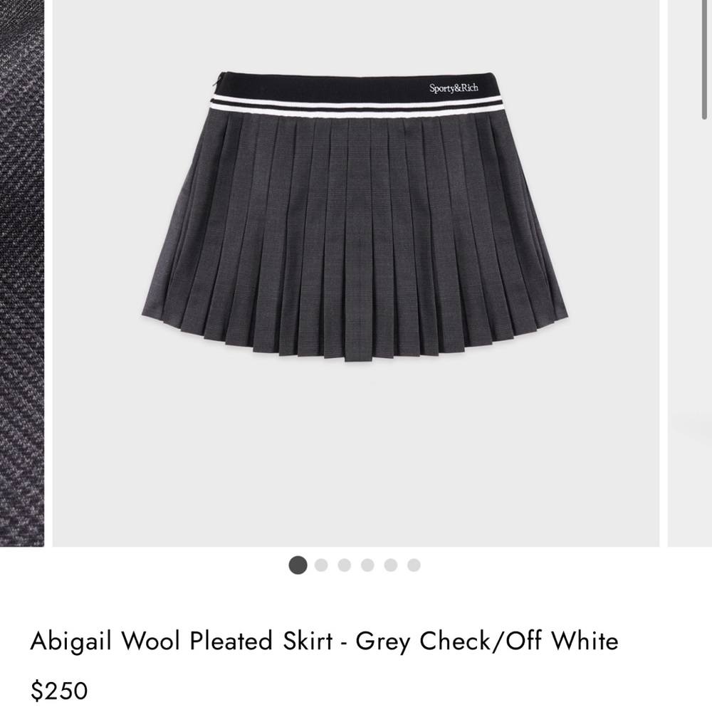 Sporty & Rich White Pleated Mini Skirt